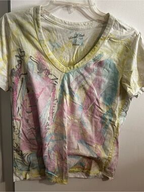 Universal Thread Pastel Tie-Dye V‑Neck Tee